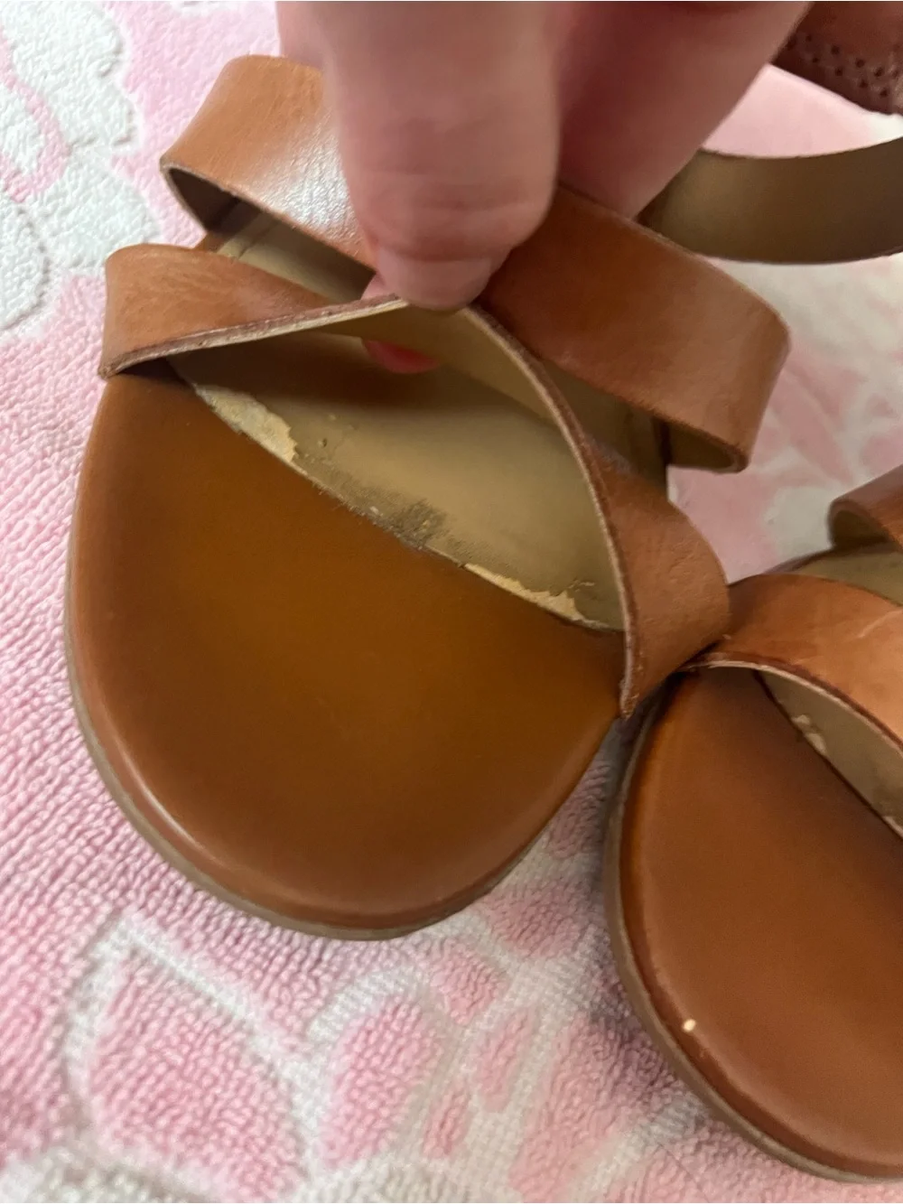 Franco Sarto Tan Multi-Strap Leather Sandals